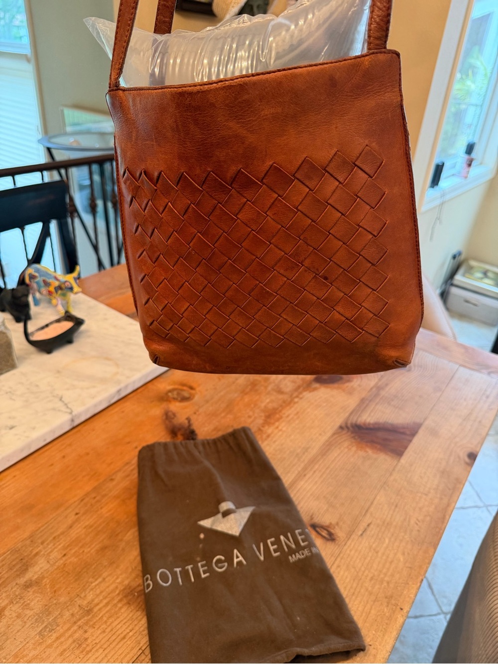 Bottega Veneta Woven Leather Crossbody — Cognac - Picture 13 of 16